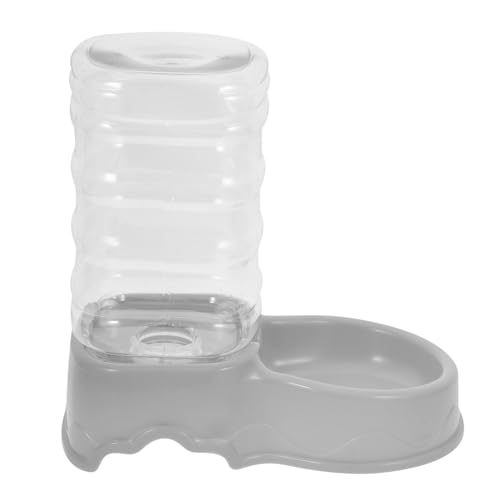 Milisten Trinkbrunnen Für Haustiere Katzenfutter Wasser Flasche Groß Dual Tülle Spender Heimtierbedarf Futterautomat Für Hunde Futternapf Für Katzen Hundefutter Grey Plastik von Milisten