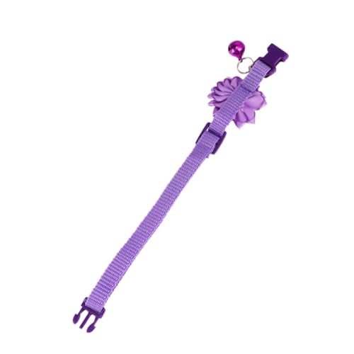 Milisten Verstellbares Katzenhalsband mit Blumen und Glockendesign Langlebige Sichere Haustierhalskette für Katzen und Kleine Hunde Modisches Violettes Accessoire für Haustieroutfits von Milisten