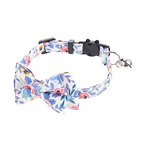 Milisten Katzenhalsband mit Fliege Verstellbares Baumwollhalsband für Kätzchen Atmungsaktiv Hautfreundlich Dekoratives Halsband für Haustiere von Milisten