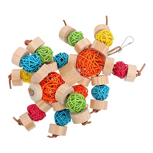 Milisten Vogel Kauspielzeug Papageienkäfigspielzeug Beissen Barsch Groß Nymphensittich Zerkleinern Ball Papagei Rattan Geflochtene Rattankugeln Kauen Für Bunt Hölzern von Milisten