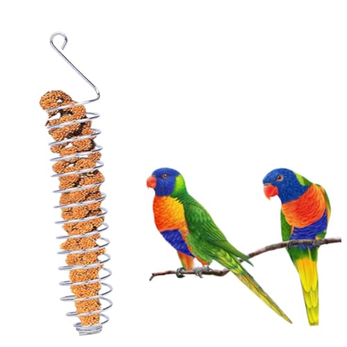 Milisten Vogelfutterspender Kleine Futterspender Für Vögel Vogelfutterbehälter Futtersuche Samen Vogelbedarf Vogelzubehör Vogelfutterhalter Silber von Milisten