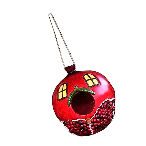 Milisten Vogelhaus aus Resin mit Granatapfel Design Hängendes Vogelhaus für Garten für Kleine von Milisten