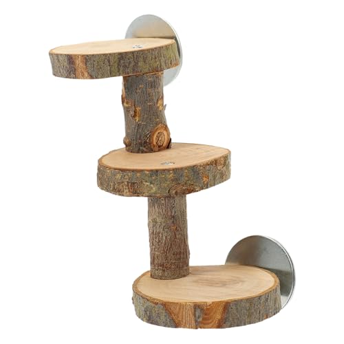 Milisten Kletterleiter Aus Holz Für Vögel Und Kleine Tiere Spielzeug Für Hamster Mäuse Und Nager Einfache Installation Fördert Bewegung Und Spieltrieb Stufige Plattform von Milisten