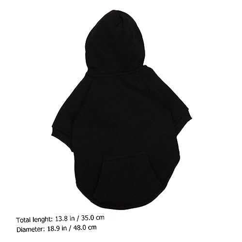 Milisten Warmer Hundepullover Hoodie aus Baumwolle Fleece Bequem und Langlebig für Kleine bis Mittelgroße Hunde im Herbst und Winter Schwarz XL Modisches Haustierkostüm von Milisten
