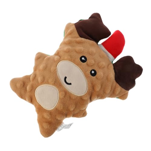 Milisten Weihnachtliches Plüsch-hundespielzeug Gingerbread Man Robustes Quietschspielzeug Kuscheliges Welpen-kauspielzeug Interaktiv für Kleine und Mittelgroße Hunde Festlicher von Milisten