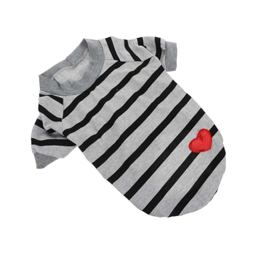 Milisten Hunde-t-Shirt Für Welpen Atmungsaktiv Und Bequem Gestreiftes Haustier-Shirt Xs Sommerfestes Outfit Für Kleine Hunde von Milisten