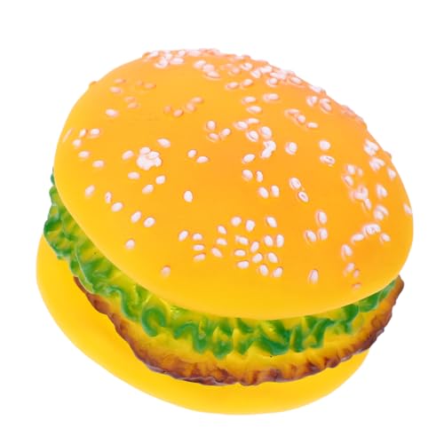 Milisten Hund Kauspielzeug Quietscher Realistisches Hamburger Design Aus Robustem Vinyl Zahnpflege-Spielzeug Für Welpen Interaktives Kaustier-Spielzeug Mit Geräuschfunktion Für von Milisten