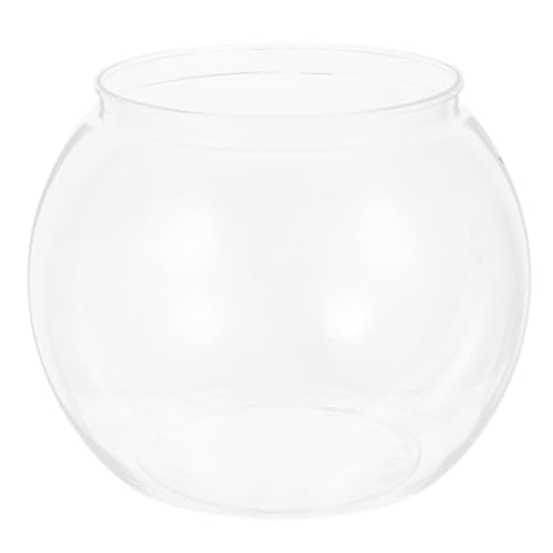Transparentes Goldfischglas kleine Fischschale aus Plastik Bonsaischale Lotusblume Mini Fischglas Flache Kugelaquarium Aus Kunststoff, Runde Fischschale FüR Goldfische Und Kleine SchildkröTen von Milisten