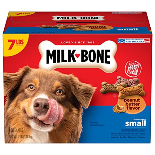 Milk-Bone Hunde-Leckerlis mit Erdnussbuttergeschmack, Größe S/M/3,2 kg von Milk-Bone