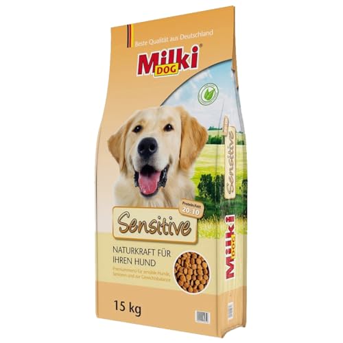 Milki Dog Sensitive Hundefutter, Lamm & Reis für ernährungssensible Hunde und Senioren, glutenfrei 15 kg-Sack von Milkivit