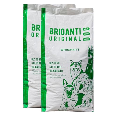 Trockenfutter für erwachsene Hunde, 20 kg, komplettes italienisches Futter, 24% Proteine, mit Vitaminen und Mineralien, ohne Farbstoffe und ohne Konservierungsstoffe (2 Beutel à 20 kg) von Millstore