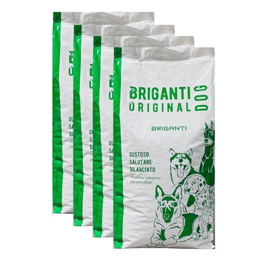 Trockenfutter für erwachsene Hunde, 20 kg, komplettes italienisches Futter, 24% Proteine, mit Vitaminen und Mineralien, ohne Farbstoffe und ohne Konservierungsstoffe (4 Beutel à 20 kg) von Millstore
