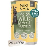 Milo & Mia Wild, Lamm & Nudeln 24x400 g von Milo & Mia