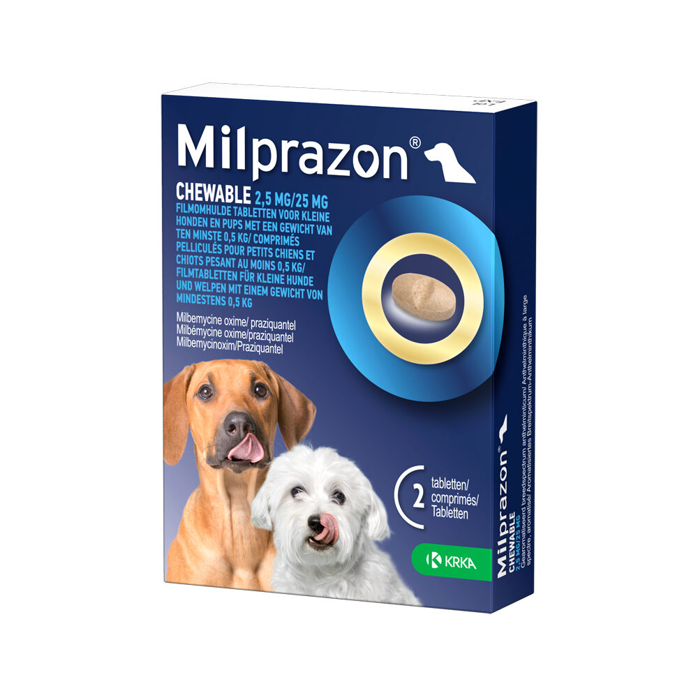 Milprazon Chewable 2,5 mg/25 mg - kleiner Hund - 2 Tabletten von Milprazon