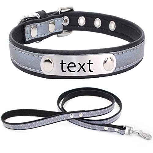 MilyaDE Personalisiertes Hundehalsband mit Gravur & Reflektor – Reflektierende Hundeleine inklusive – für Welpen Kleine Mittel Große Hunde, XXL(61cm) von MilyaDE