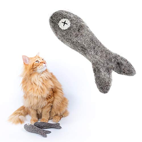 Felix der Fisch Kratzjagd handgefertigtes Filz-Katzenspielzeug für Katzen von Mimi's Daughters