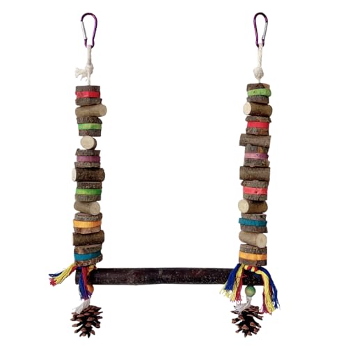 Bird Swings, Parakeet Bars Toy, Interactive Chewing Accessory Cockatiel Käfig, Wooden Swing Parrot Porch, Garden Play Equipment für Vögel, Small Animal Fun, 40 x 9,84 x 0,39 cm Bird Swings, Parakeet Bars Toy, Interactive Chewing Accessory Cockatiel Käfig, Wooden Swing Parrot Porch, Garden Play Equipment für Vögel, Small Animal Fun, 40 x 9,84 x 0,39 cm von Mimoqk