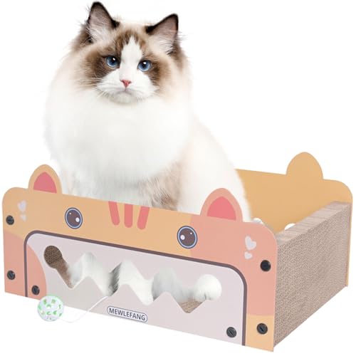 Cardboard Cat House with Catnip, Large Cat Cardboard House with Scratching Pads, Indoor Lounge Bed for Cats, Cat Scratchers for Scratching and Relaxing, Fun Cat Hideaway and Activity Center Cardboard Cat House with Catnip, Large Cat Cardboard House with Scratching Pads, Indoor Lounge Bed for Cats, Cat Scratchers for Scratching and Relaxing, Fun Cat Hideaway and Activity Center von Mimoqk