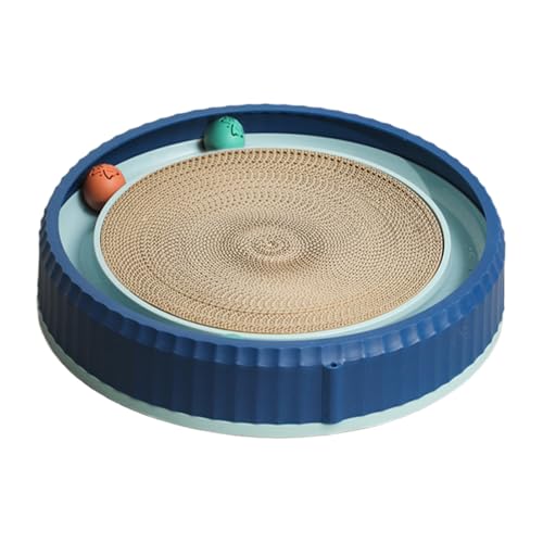 Cat Scratch Pad, Round Cardboard Scratcher Toy, Non-Slip Base with 2 Balls, Interactive Pet Supplies for Active Kitten Training Enrichment Play Rest, 15.75x2.76 Inches Cat Scratch Pad, Round Cardboard Scratcher Toy, Non-Slip Base with 2 Balls, Interactive Pet Supplies for Active Kitten Training Enrichment Play Rest, 15.75x2.76 Inches von Mimoqk