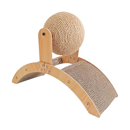 Cat Scratcher, Kitten Grinding Claw Toy, Wood Sisal Ball Scratching Post, Promotes Claw Wellness, Engaging Play, Helps Reduce Furniture Damage, Neutral Tone Design for Outdoor Use von Mimoqk
