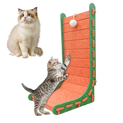 Cat Scratching Pad, L-Shape Felt Scratch Pad 12.6x10.63x23.62 Inches, Non-Slip Claw Sharpening Tools for Kitten Training, Pet Supplies for Claw Maintenance von Mimoqk