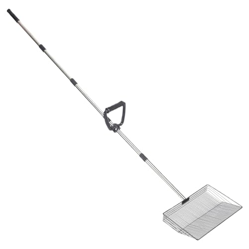 Chicken Poop Scooper, Non-Stick Telescoping Sifter, Lightweight Waste Scoop, Long Lasting Outdoor Farm Tool for Poultry, Pets, Dog, Cat, Horse Cleanup, 68,11 x 14,96 x 10,04 Zoll von Mimoqk