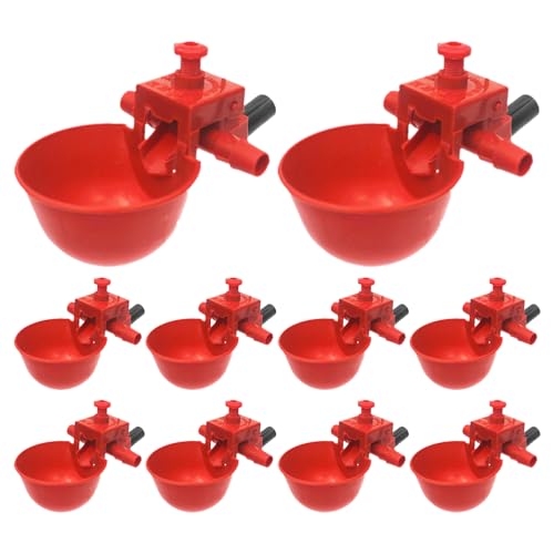 Chicken Waterer, Cup Drinker, Automatische Flüssigkeitszufuhr mit zuverlässigem Design, Easy Setup für Coop Feeding, Poultry Feeder Duck Turkey Rabbit Bird Farm Use, 3,35 x 2,76 x 1,57 Zoll von Mimoqk