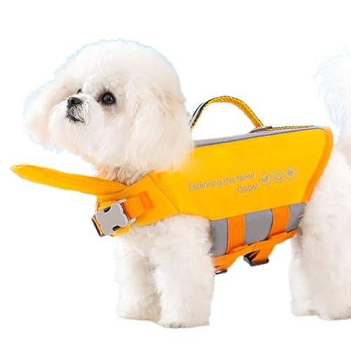 Dog Life Vest, Puppy Water Safety Vest, 3 Sizes Inches Reflective High Flotation with Rescue Handles, Adjustable Pet Float Jacket for Swimming Boating, Orange von Mimoqk
