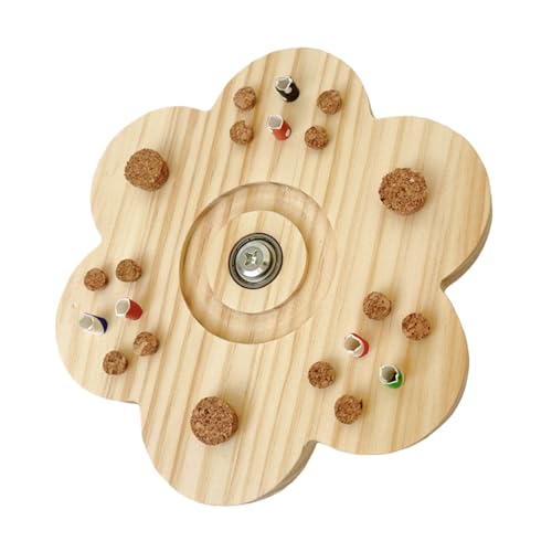 Hamster Chew Toys, Rotating Exercise Wheel, Parakeet Training Tool, 6,1 x 6,1 x 0,39 Zoll, interaktives Puzzle-Spielzeug, mentale Stimulation, kleines Haustier-Aktivitätsset für Käfig von Mimoqk