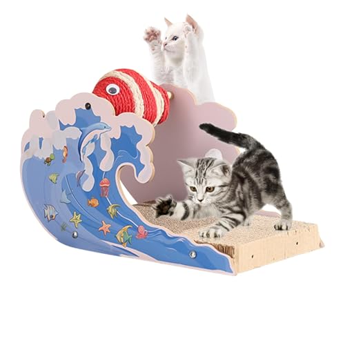 Mimoqk Cat Scratching Board, Interactive Dolphin Design, Built-in Rolling Ball Toy, Durable Claw Grinding Pad, Multi-Functional Scratch Lounge for Kittens & Cats Mimoqk Cat Scratching Board, Interactive Dolphin Design, Built-in Rolling Ball Toy, Durable Claw Grinding Pad, Multi-Functional Scratch Lounge for Kittens & Cats von Mimoqk