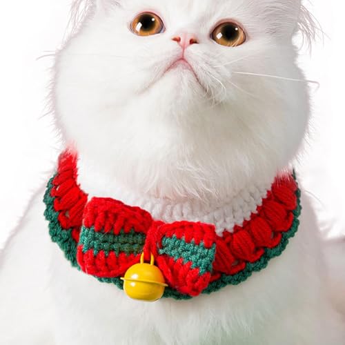 Mimoqk Christmas Cat Collar, Bowtie Collar with Bell, Soft Cotton Wool Collar, Handmade Knitting Kitten Collar, Pet Outfit Accessories, Festive Cat Bowtie, for Indoor Cats Kittens Puppies Mimoqk Christmas Cat Collar, Bowtie Collar with Bell, Soft Cotton Wool Collar, Handmade Knitting Kitten Collar, Pet Outfit Accessories, Festive Cat Bowtie, for Indoor Cats Kittens Puppies von Mimoqk