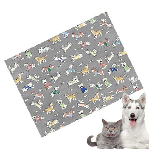 Mimoqk =Dog Cooling Mat, Thicken Ice Silk Bed, Washable Waterproof Crate Pad with 27.56x19.69 Inches Size, Pet Chill Mat, Outdoor Indoor Travel Use for Dogs, Blue von Mimoqk