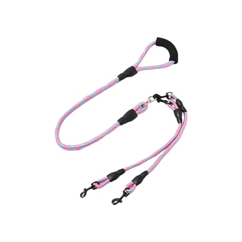 Mimoqk Doppelter Hundegurt,Einfach Doppel Hundegeschirr Leine - Tier Sicherheitsausrüstung Ergonomischer Griff 360 Grad Drehfunktion für Kleine Mittelgroße Große Hunderassen Wanderungen Camping von Mimoqk
