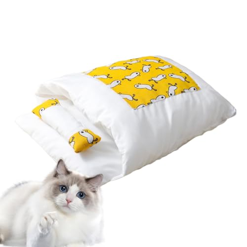 Mimoqk Katzenhöhle, Schlafsack für Katzen | Orthopädisches Bett, warm, halbgeschlossen, für Katzen – weiches Bett für Haustiere, waschbares und abnehmbares Schlafzubehör für Katzen Mimoqk Katzenhöhle, Schlafsack für Katzen | Orthopädisches Bett, warm, halbgeschlossen, für Katzen – weiches Bett für Haustiere, waschbares und abnehmbares Schlafzubehör für Katzen von Mimoqk