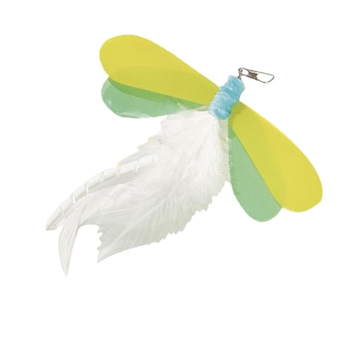 Mimoqk Katzenspielzeug mit Feathers, Dragonfly Cat Teaser Wandspielzeug, interaktives Haustierzubehör für drinnen und draußen, Spielzeug mit Feder, Ersatz für kleine und große Haustiere Mimoqk Katzenspielzeug mit Feathers, Dragonfly Cat Teaser Wandspielzeug, interaktives Haustierzubehör für drinnen und draußen, Spielzeug mit Feder, Ersatz für kleine und große Haustiere von Mimoqk