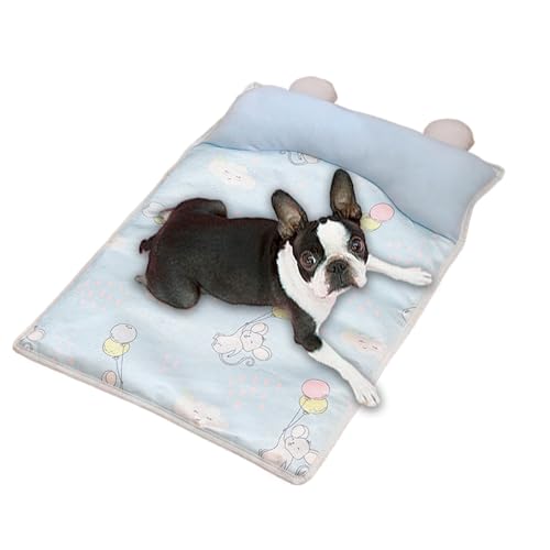 Mimoqk Kühlmatte Für Hunde - Kühlende Bettmatte Für Haustiere Mit Höcker | Eismatte mit Kissen für Transportbox Käfig Hundezuhause Sofa Auto bei drinnen draußen von Mimoqk
