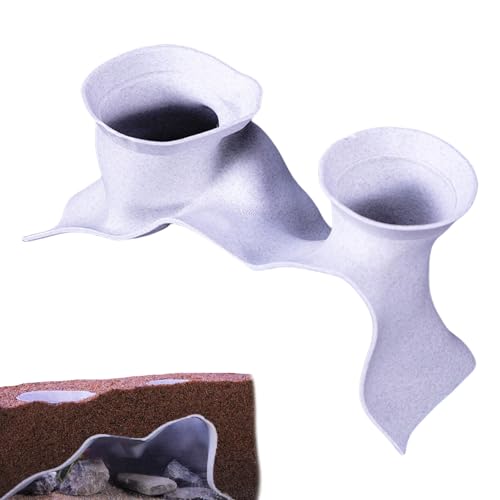 Shrimp Shelter Aquarium-Dekoration, Betta-Kellentunnel, Underwater Viewing Tube, Curved Design, Hide for Shrimp Hermit Crabs, klein, mittel, groß, ideal für Freshwater Saltwater Habitats von Mimoqk