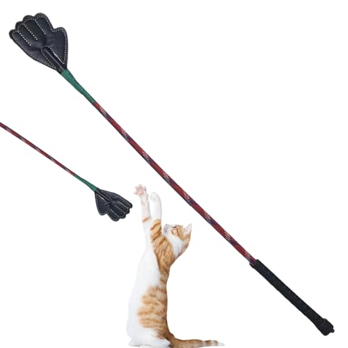 Target Stick Dog -Training - tragbarer Flirtstange für kleine Hunde, Haustierübungsausrüstung mit ergonomischem Griff für Welpen, Katzen, Kätzchen, Spielen im Freien, Haushalt, langlebige Verwendung von Mimoqk