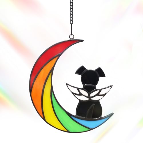 Mindu Buntes Acryl-Gedenkgeschenk für Hunde – Gedenkgeschenke für Hunde – Regenbogen-Hunde-Gedenkfensterdekoration – Haustier-Gedenk-Sonnenfänger – Geschenk für Hunde für Fenster oder Garten von Mindu