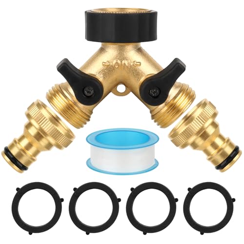 Mineup 2 Wege Verteiler Wasser 3/4 Zoll, 3/4 Zoll Wasseranschluss Verteiler, Wasserverteiler 2 Wege, Messing 2 Wege Y Verteiler mit Separaten Absperrhähnen, 2-Wege-Verteiler für waschmaschin, Garten Mineup 2 Wege Verteiler Wasser 3/4 Zoll, 3/4 Zoll Wasseranschluss Verteiler, Wasserverteiler 2 Wege, Messing 2 Wege Y Verteiler mit Separaten Absperrhähnen, 2-Wege-Verteiler für waschmaschin, Garten von Mineup