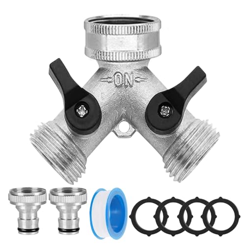 Mineup 2 Wege Verteiler Wasser 3/4 Zoll, Wasserverteiler 2 Wege, 3/4 Zoll Wasseranschluss Verteiler, Messing 2 Wege Y Verteiler mit separatem Schalter, 2-Wege-Verteiler für waschmaschin, Garten Mineup 2 Wege Verteiler Wasser 3/4 Zoll, Wasserverteiler 2 Wege, 3/4 Zoll Wasseranschluss Verteiler, Messing 2 Wege Y Verteiler mit separatem Schalter, 2-Wege-Verteiler für waschmaschin, Garten von Mineup