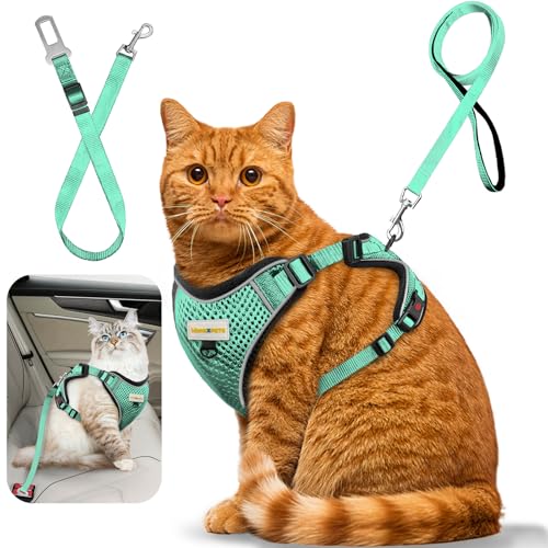 MingXpets Hundegeschirr und -leine für Katzen zum Spazierengehen, weiche verstellbare Katzenweste für Fluchten, atmungsaktives Katzengeschirr mit reflektierenden Streifen, einfach zu tragen MingXpets Hundegeschirr und -leine für Katzen zum Spazierengehen, weiche verstellbare Katzenweste für Fluchten, atmungsaktives Katzengeschirr mit reflektierenden Streifen, einfach zu tragen von MingXpets