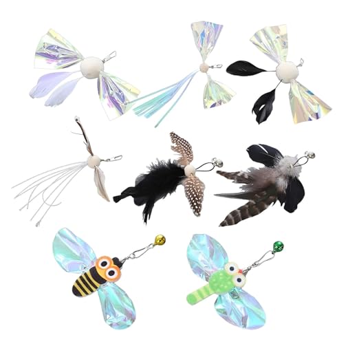 Katzenstab-Aufsätze,Katzenspielzeugstab-Ersatz - Plüsch-Teaser-Zauberstab-Aufsatz für Haustier - 8 Stück tragbarer Teaser-Zauberstab, Nachfüller, multifunktionaler Nachfüller für Haustierspielzeug für Katzenstab-Aufsätze,Katzenspielzeugstab-Ersatz - Plüsch-Teaser-Zauberstab-Aufsatz für Haustier - 8 Stück tragbarer Teaser-Zauberstab, Nachfüller, multifunktionaler Nachfüller für Haustierspielzeug für von Mingchengheng