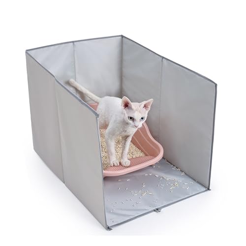 Katzentoilette Spritzschutz | Wasserdichter Faltbar Katzentoiletten-Spritzschutz für Groß Klein Senior Katzentoilette Stubenreinheit, Leicht zu Reinigen,62 x 43 cm von Mingchengheng