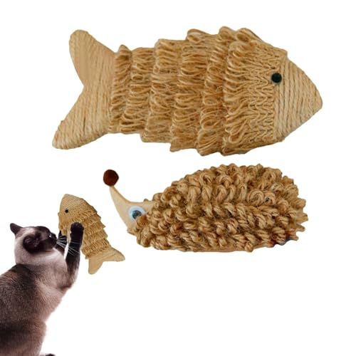 Mingchengheng Krallenkratzspielzeug, interaktives Katzenspielzeug - Sanfte handgemachte Kauspielzeuge - Catnip Toys Fisch- und Igel-Design, Katzenspielzeug lindert Stress, interaktiv Mingchengheng Krallenkratzspielzeug, interaktives Katzenspielzeug - Sanfte handgemachte Kauspielzeuge - Catnip Toys Fisch- und Igel-Design, Katzenspielzeug lindert Stress, interaktiv von Mingchengheng
