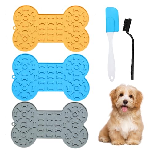 Minging Schleckmatte Hund Katze, 3 Stück Hunde Katzen Schleckmatte Mit Saugnäpfen Mit Spachtel Und Pinsel Für Baden Pflegen Und Training Für Welpen Leckmatte Katze Klein Leckmatte Hund Minging Schleckmatte Hund Katze, 3 Stück Hunde Katzen Schleckmatte Mit Saugnäpfen Mit Spachtel Und Pinsel Für Baden Pflegen Und Training Für Welpen Leckmatte Katze Klein Leckmatte Hund von Minging