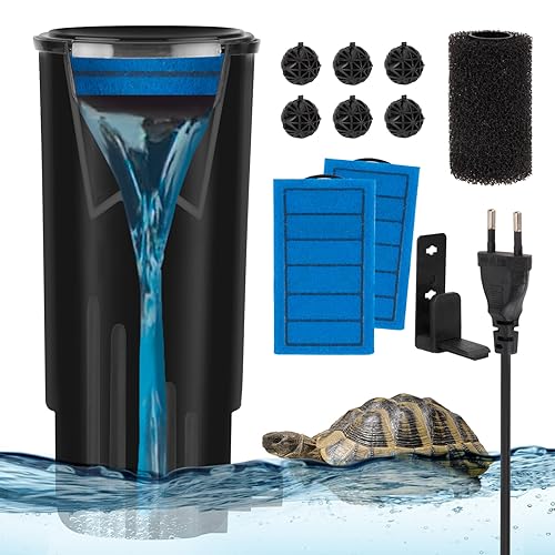 Mingke Filter für Schildkröten Aquarium Niedriger Wasserstand Innenfilter Pumpe für Wasserschildkröten Fisch Garnele Kriechtiere Amphibien 5W 500L/H für Aquarium Unter 50L Wasservolumen- Schwarz Mingke Filter für Schildkröten Aquarium Niedriger Wasserstand Innenfilter Pumpe für Wasserschildkröten Fisch Garnele Kriechtiere Amphibien 5W 500L/H für Aquarium Unter 50L Wasservolumen- Schwarz von Mingke