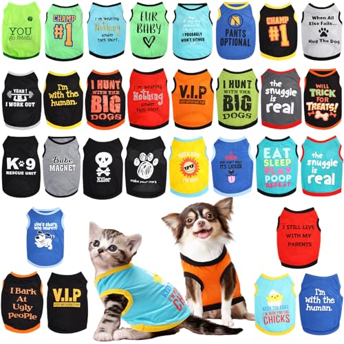MiniInflat Hundebekleidung für kleine Hunde und Jungen, weiche und atmungsaktive Hunde-Shirts mit Buchstaben für Haustiere, Hunde, ärmellose Westen, weiche Welpen, Kätzchen, Shirts für Chihuahua, 30 MiniInflat Hundebekleidung für kleine Hunde und Jungen, weiche und atmungsaktive Hunde-Shirts mit Buchstaben für Haustiere, Hunde, ärmellose Westen, weiche Welpen, Kätzchen, Shirts für Chihuahua, 30 von MiniInflat