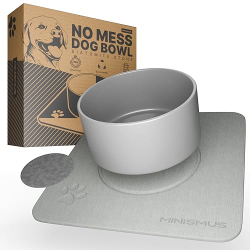 Minismus Hundenapf Set Keramik mit Diatomit Unterlage – rutschfest futternapf Hund, Wasserabsorbierende Fressnapf & Hygienisch, Grau Minismus Hundenapf Set Keramik mit Diatomit Unterlage – rutschfest futternapf Hund, Wasserabsorbierende Fressnapf & Hygienisch, Grau von Minismus