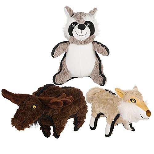 Ministry of Pet Plüsch-Spielzeug aus robustem Segeltuch, Motiv: Woodland Creature – 3 Stück von Pet Brands